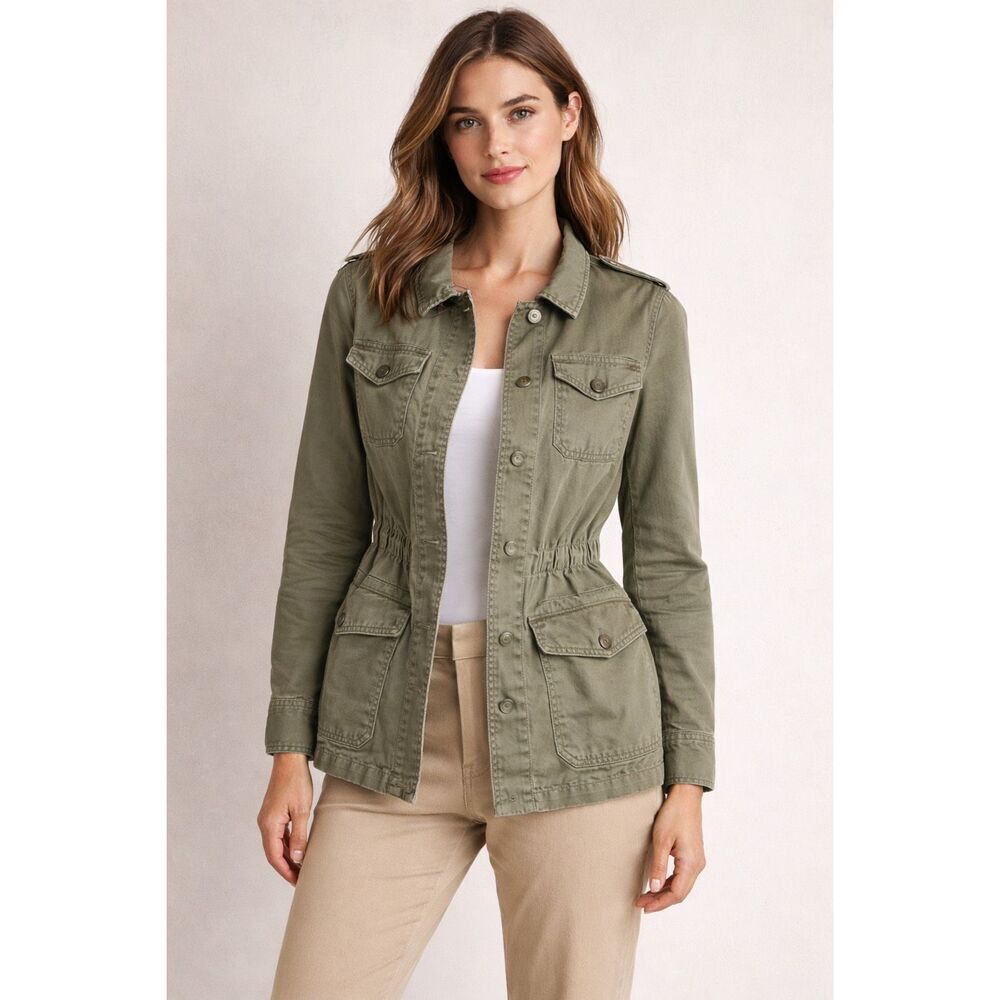 Banana Republic Olive Utility Jacket Womens Medium Military Style